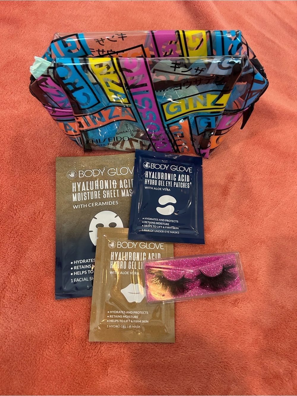 Shiseido Ginza Tokyo Beauty Bundle Cosmetic Bag Masks Lashes
